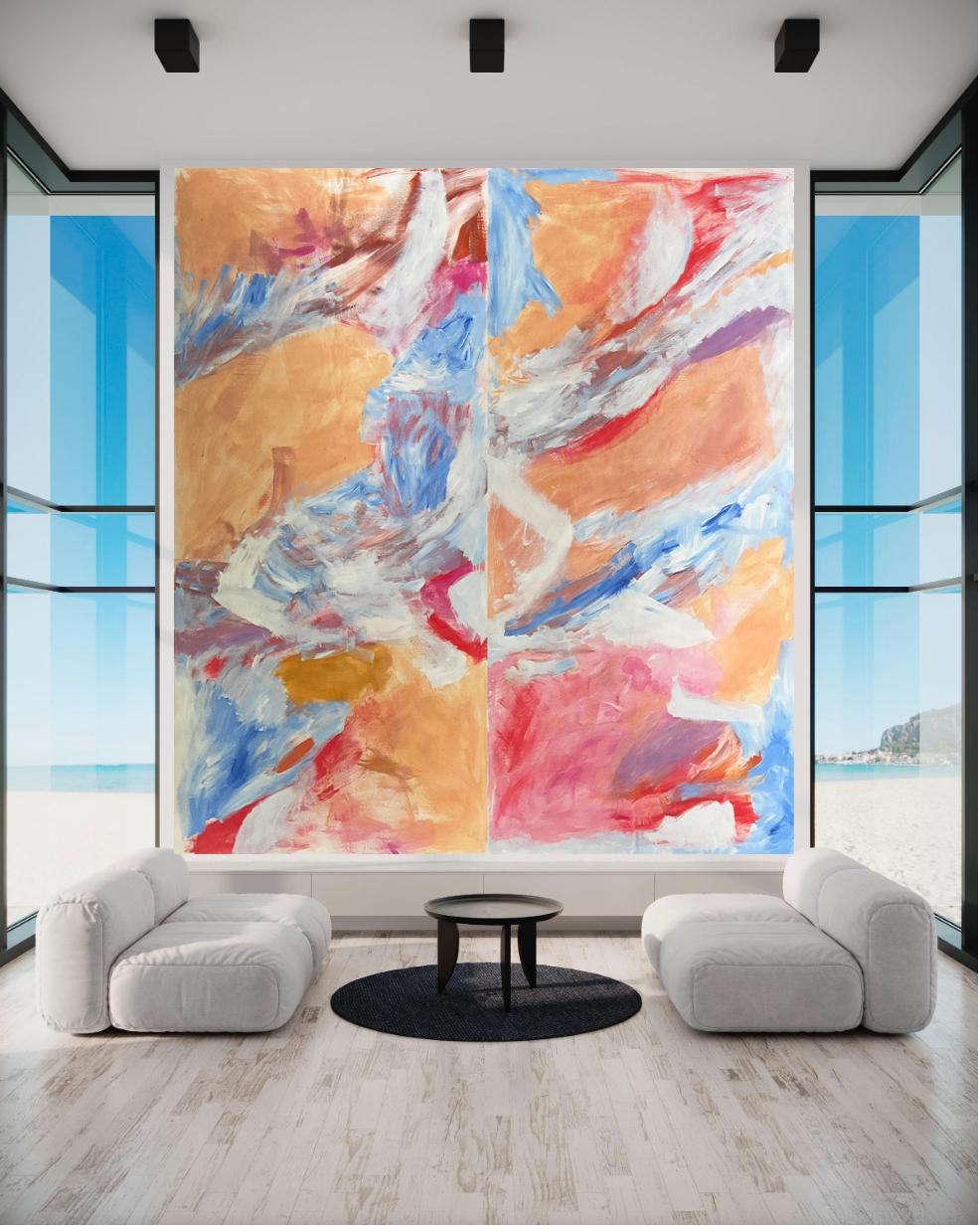 Katarina Joys Abstract Painting - Whirls of fortune, diptych, abstract painting, landscape