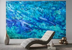 Ocean Breath, abstract extra-large painting on canvas