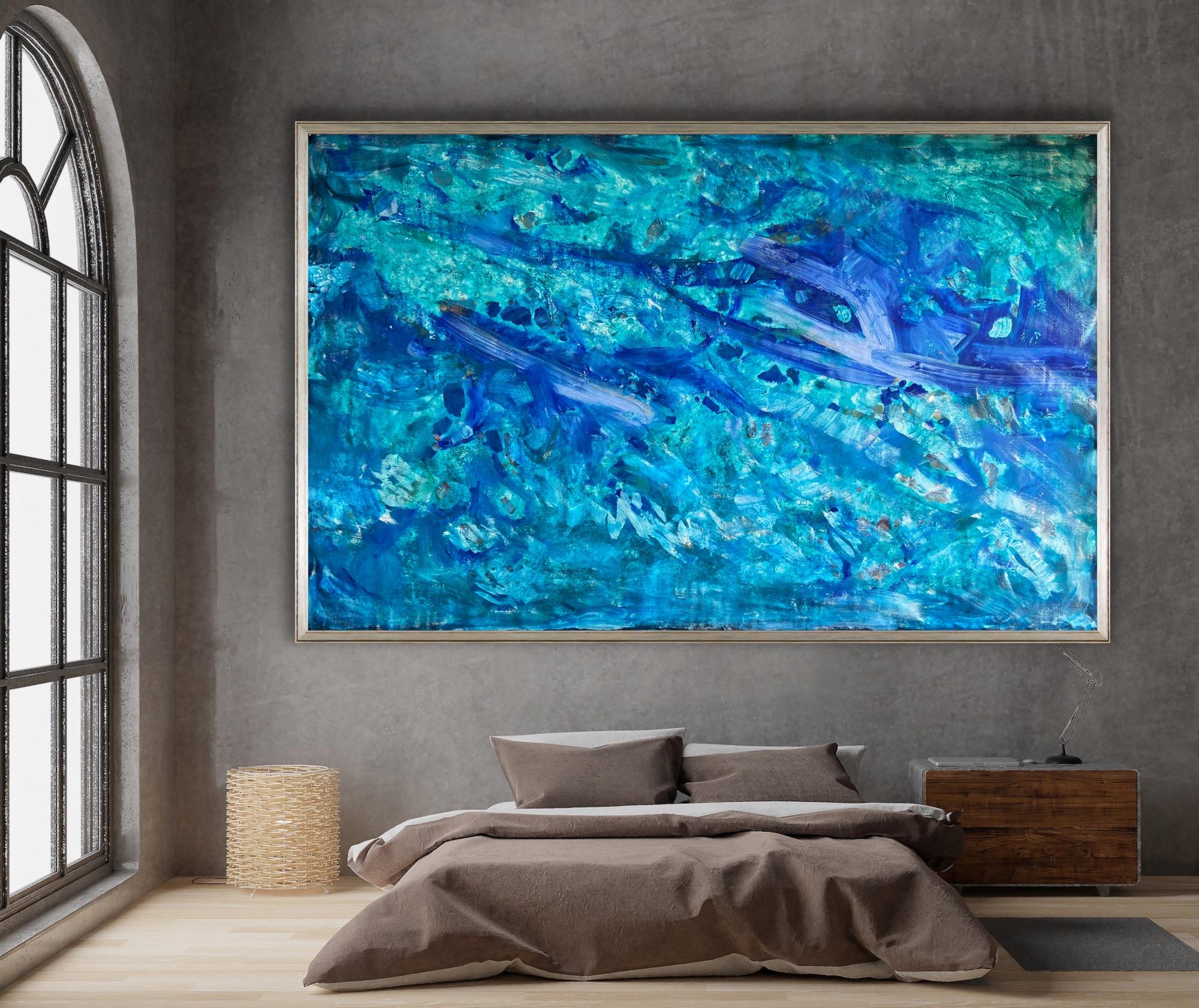 Abstract painting on canvas, blue, extra-large, XXL, large oil on canvas painting, abstract expressionism.

The painting is FRAMED
oil on canvas
one-of-a-kind
hand signed
certificate of authenticity



The item is located in central London, United