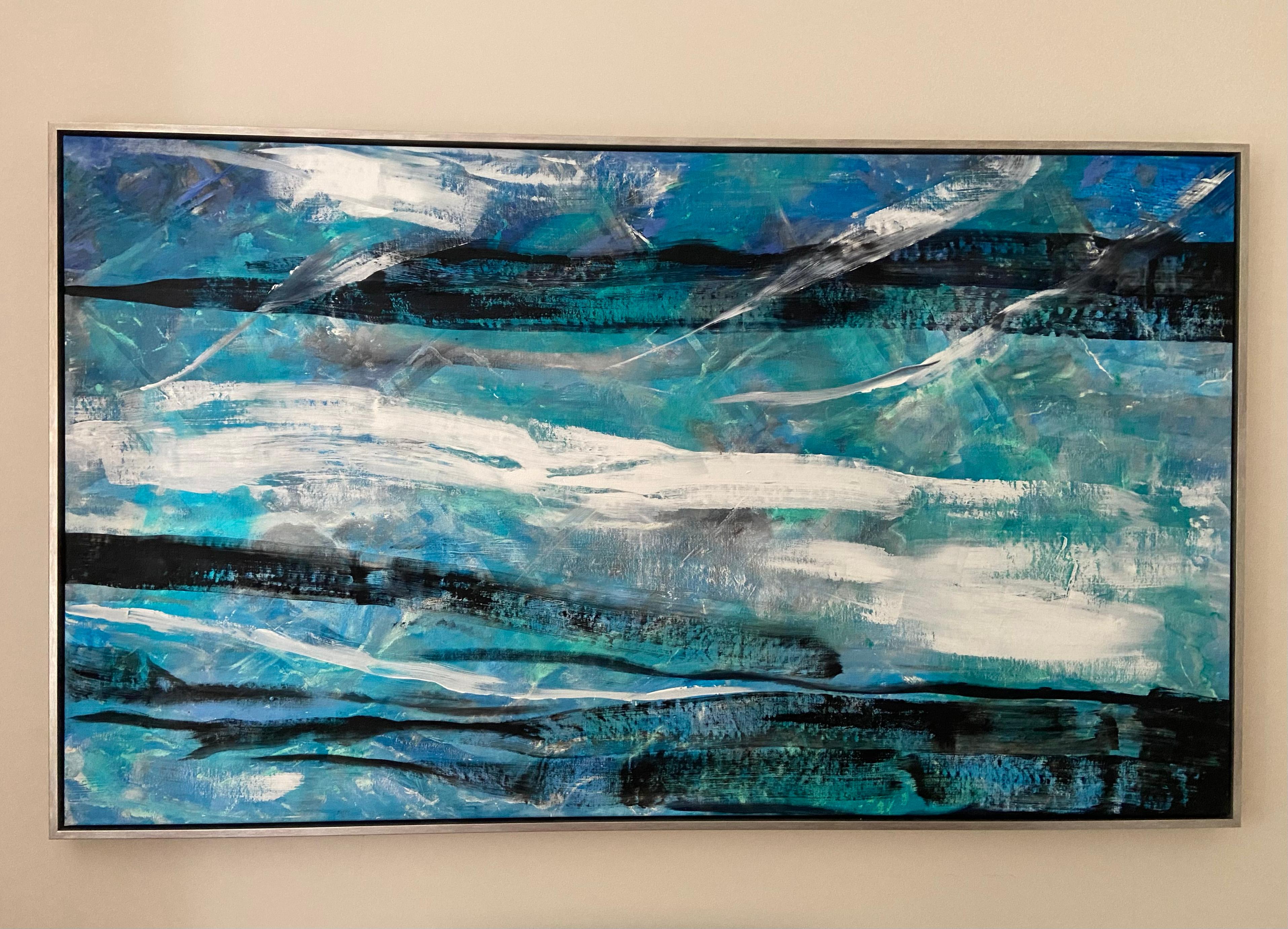 Yin and Yang, abstract painting, black and white, abstract expessionism For Sale 9