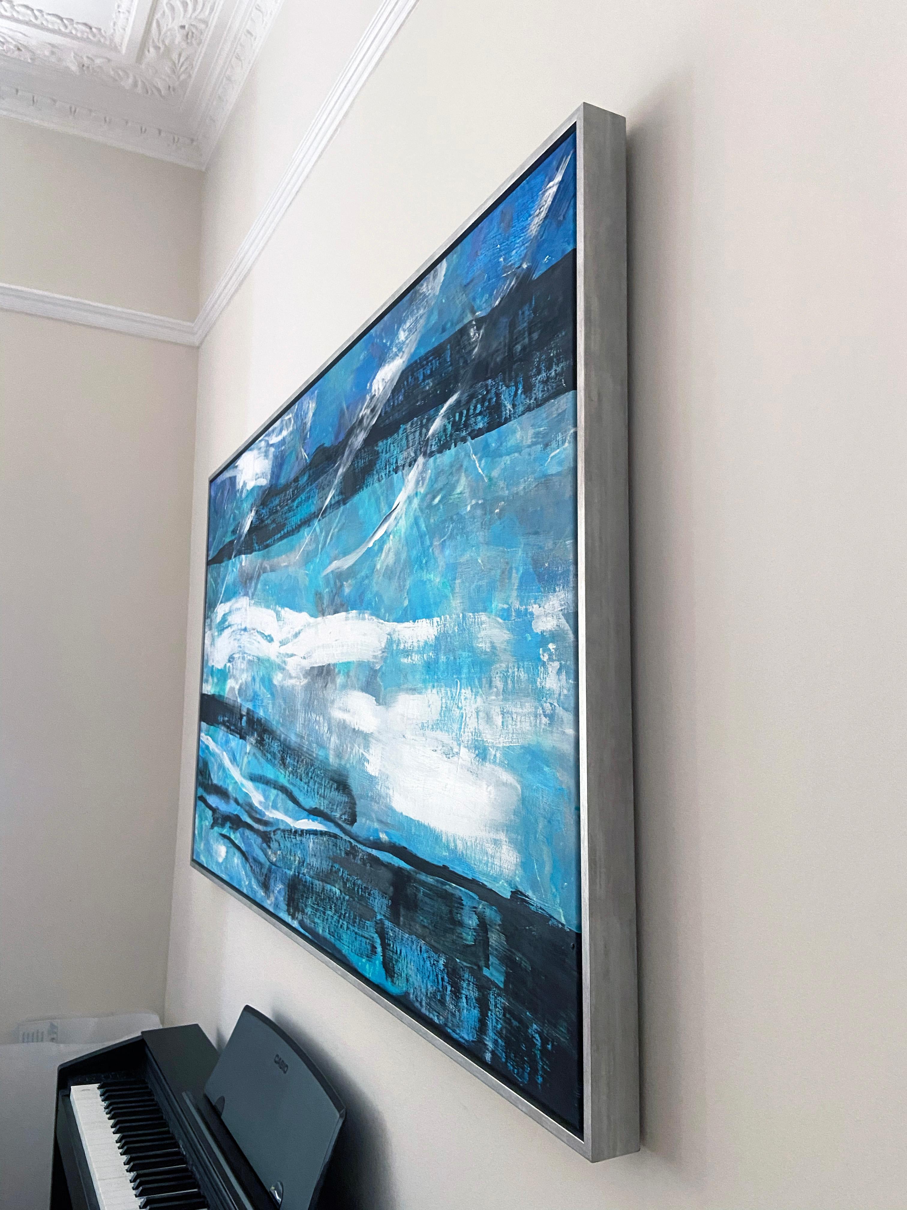 Yin and Yang, abstract painting, black and white, abstract expessionism - Abstract Expressionist Painting by Katarina Joys