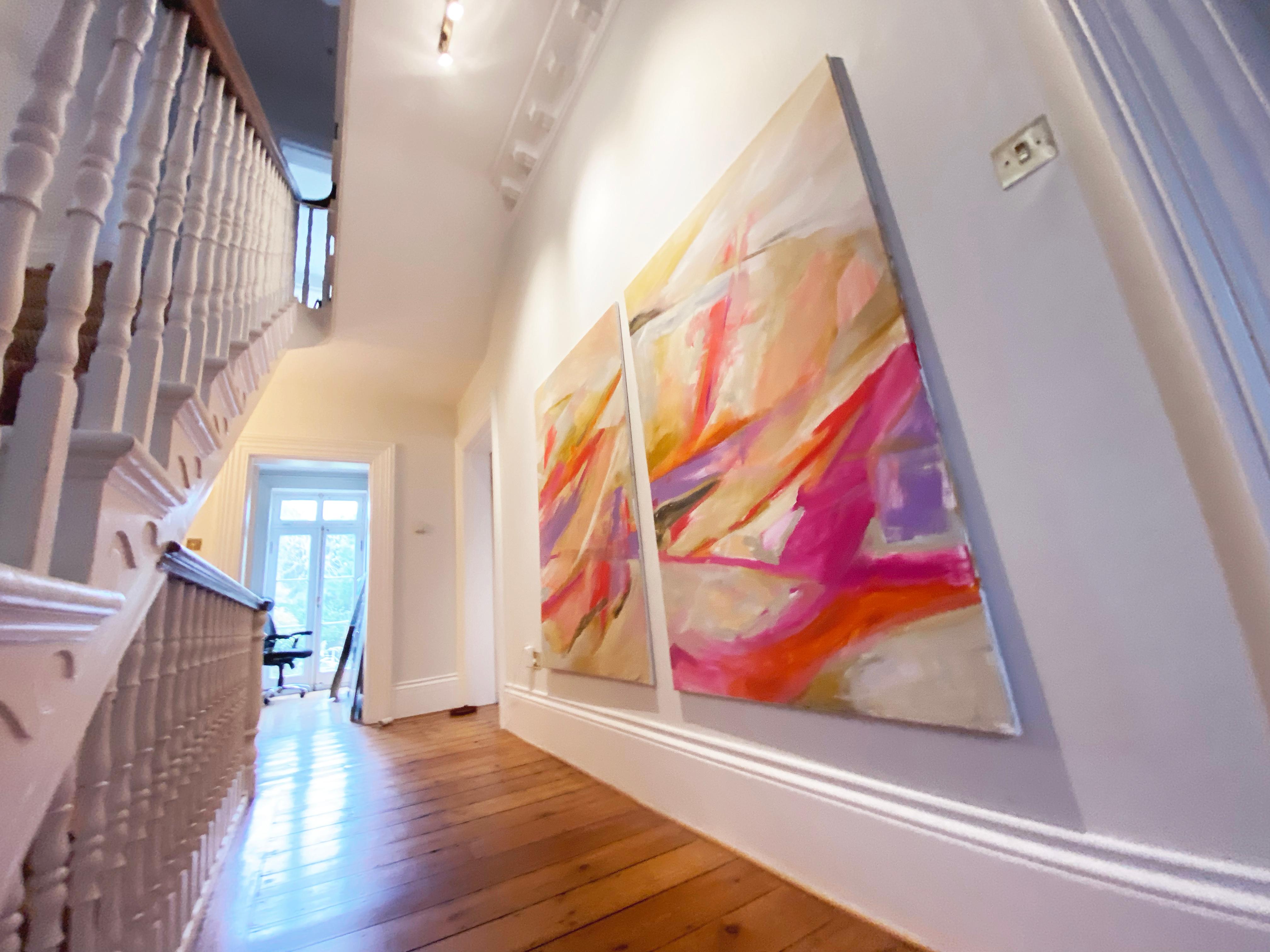 Youth, Large Contemporary abstract painting, fuchsia (Moderne), Painting, von Katarina Joys