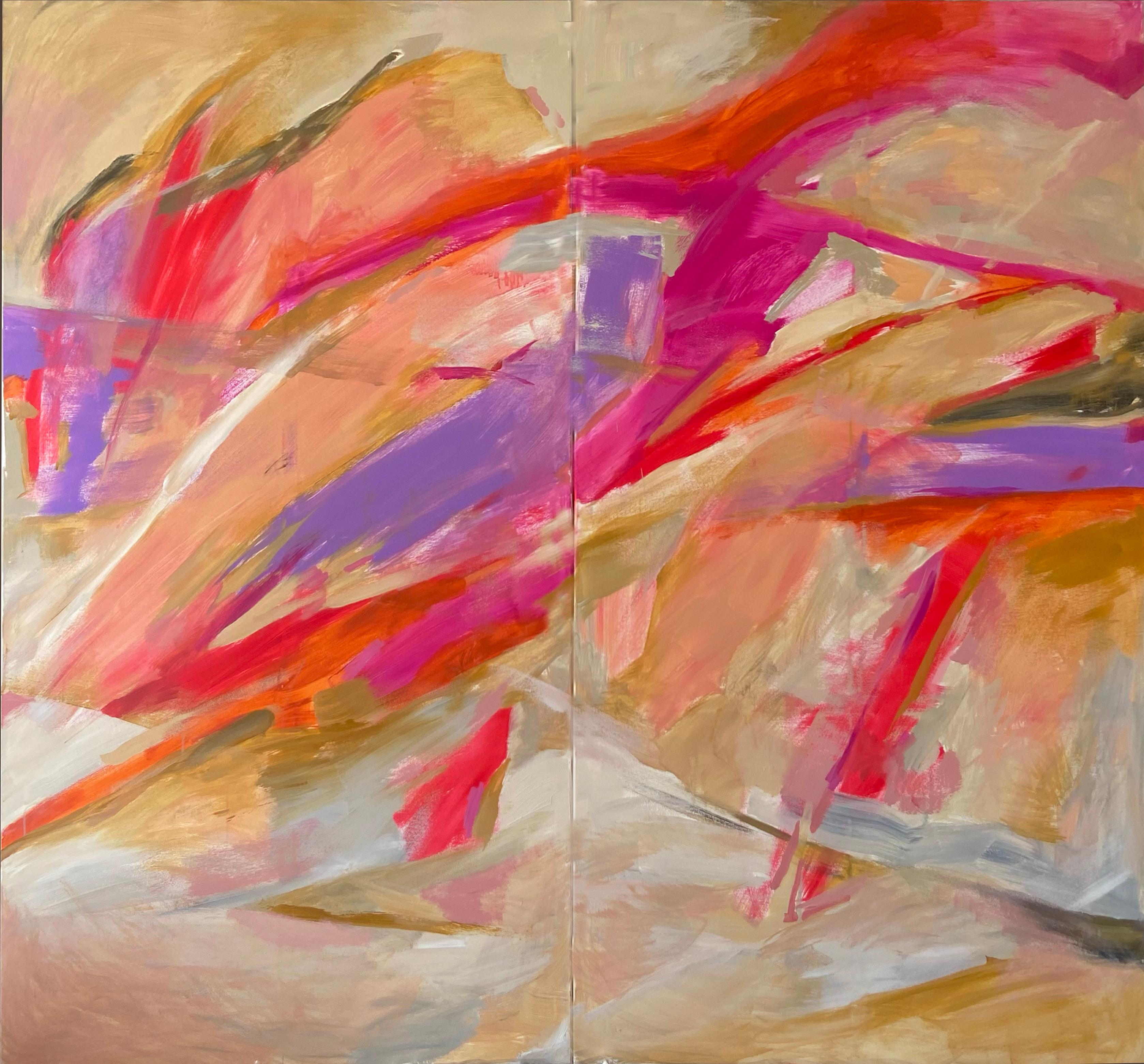 Youth, Large Contemporary abstract painting, fuchsia im Angebot 4