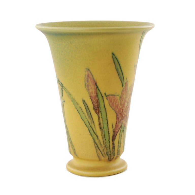 American Kataro Shirayamadani Signed Rookwood Pottery Vase with Floral Motif