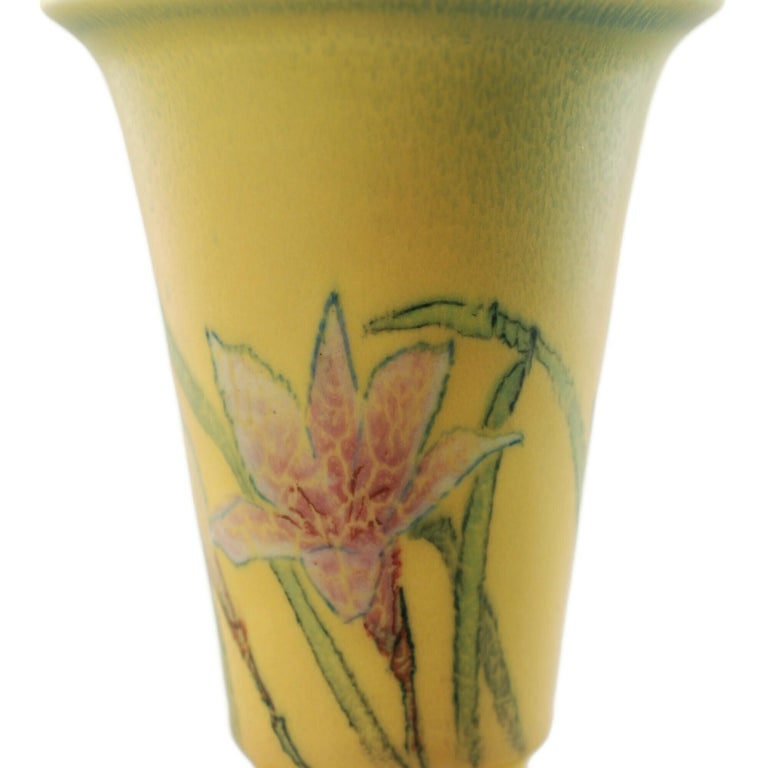 Mid-20th Century Kataro Shirayamadani Signed Rookwood Pottery Vase with Floral Motif