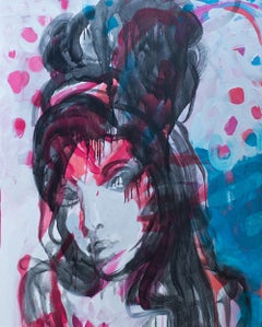 Amy 2 - Zeitgenössische figurative Ölmalerei,  Expressionistisches Frauenporträt