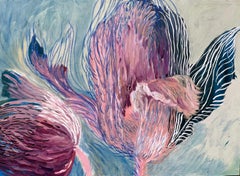 April Love  - Peinture à l'huile expressionniste contemporaine - Nature et fleurs 