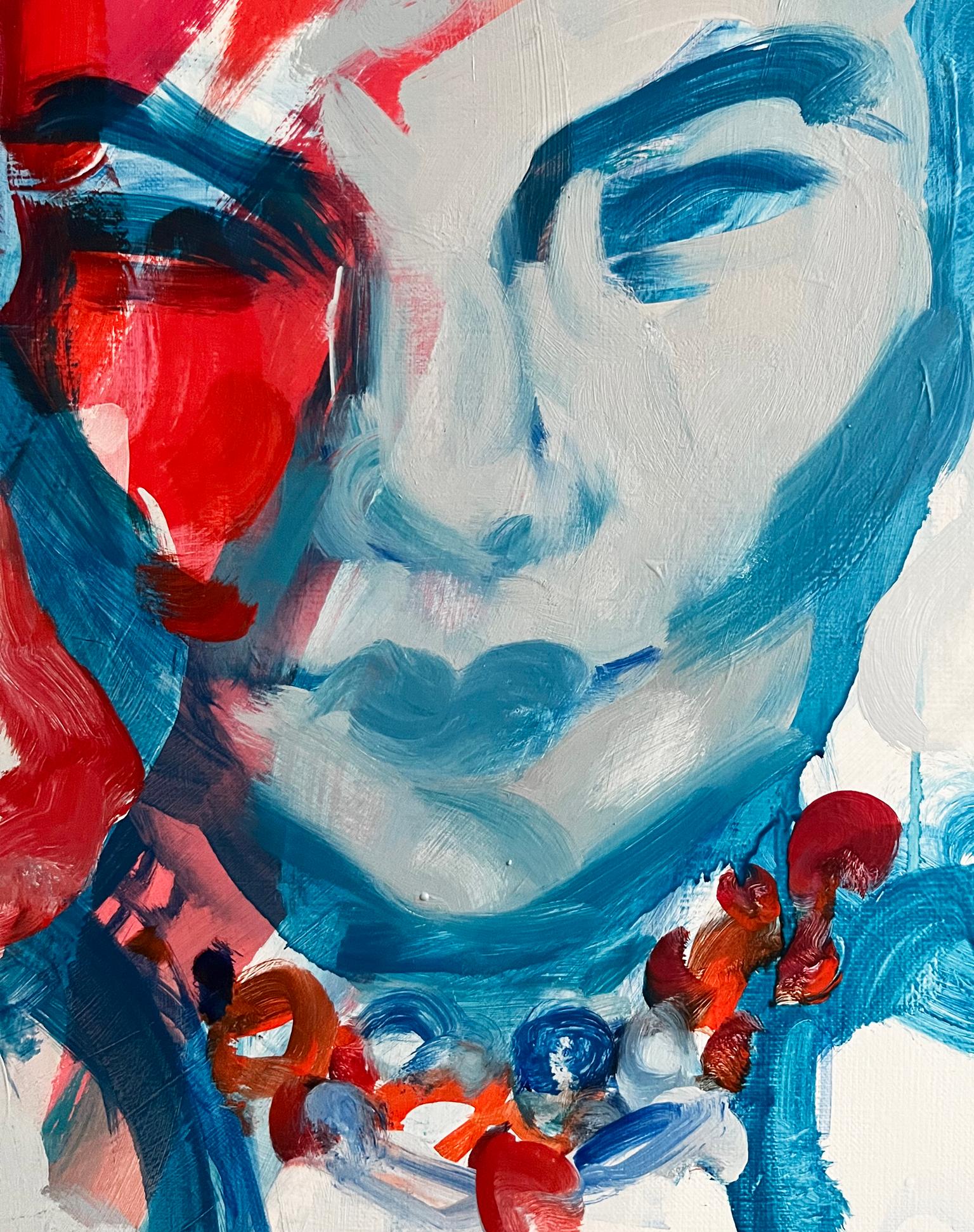  Björk 1 - Contemporary Figurative Oil Painting,  Expressive Woman Portrait For Sale 1