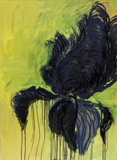 Schwarze Tulpe Zeitgenssisches lgemlde, Expressionistische Natur, Blumengemlde
