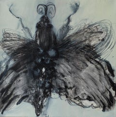 Motte I, Komposition mit Insekt - Nachtschmetterlinge - Zeitgenössische Malerei 