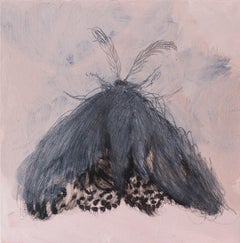 Moth IV, Composition with Insect - Contemporary Figurative Oil Painting, Animals