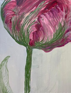 Tulipe  - Peinture à l'huile contemporaine expressionniste de nature et de fleurs 