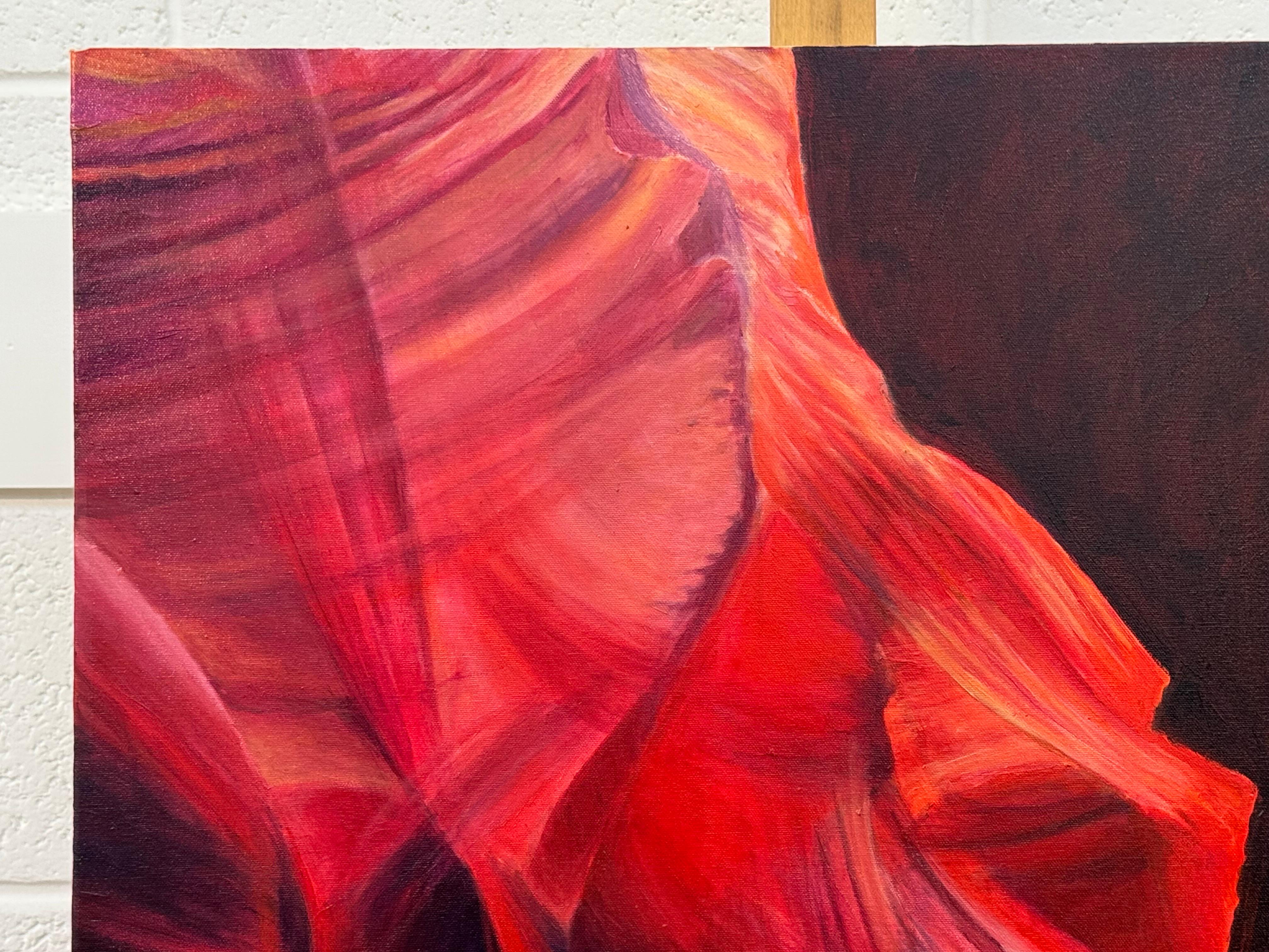Pintura Abstracta Moderna Rosa Roja y Azul del Interior del Cañón del Antílope Arizona EE.UU. en venta 1