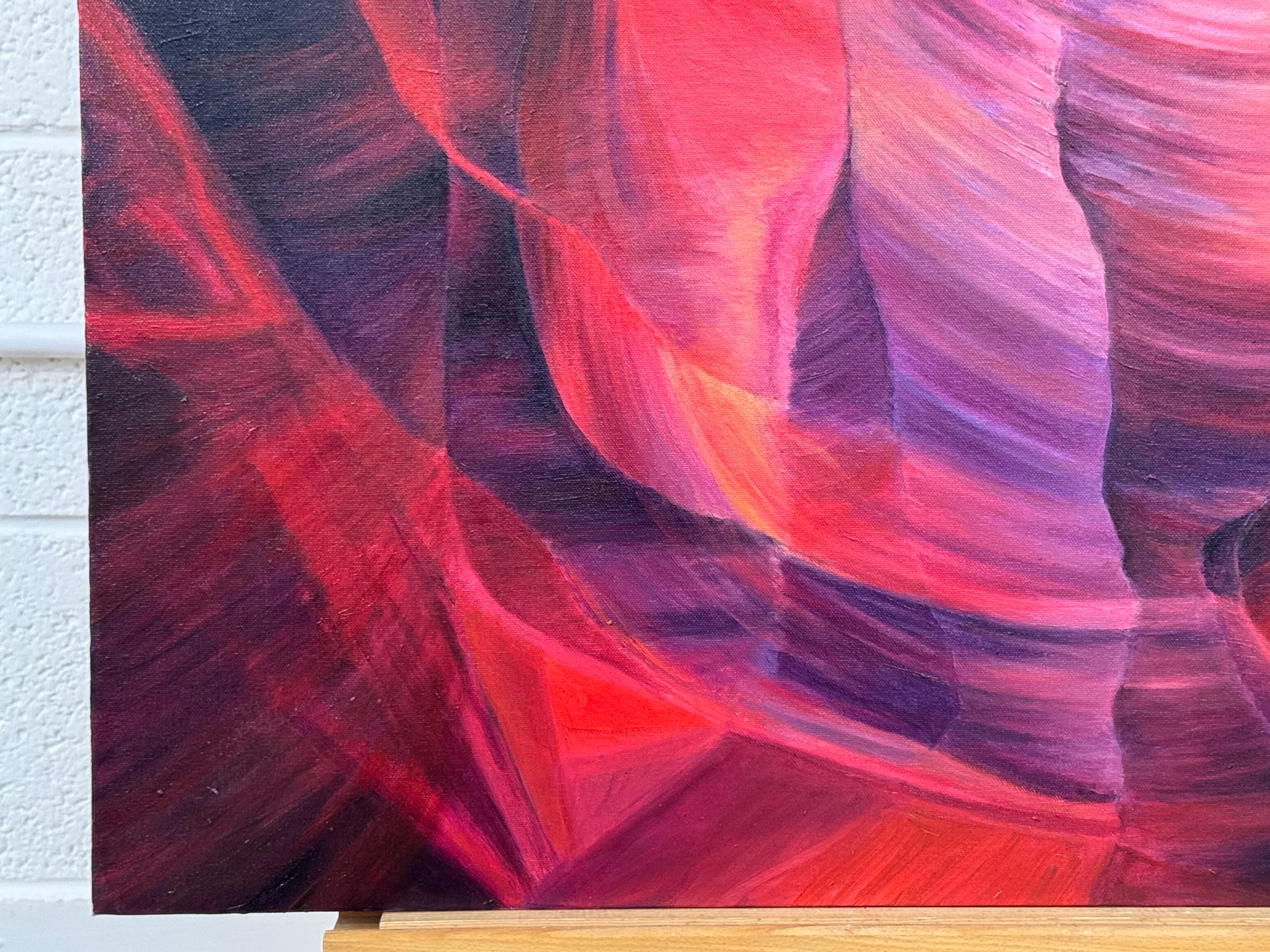Pintura Abstracta Moderna Rosa Roja y Azul del Interior del Cañón del Antílope Arizona EE.UU. en venta 2