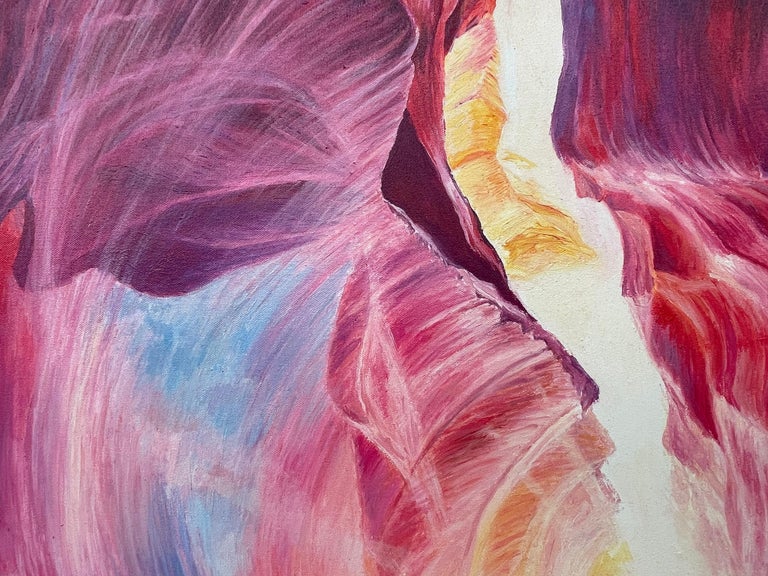 Red Blue & Purple Abstract Painting of the Grand Canyon by Contemporary Artist For Sale 5