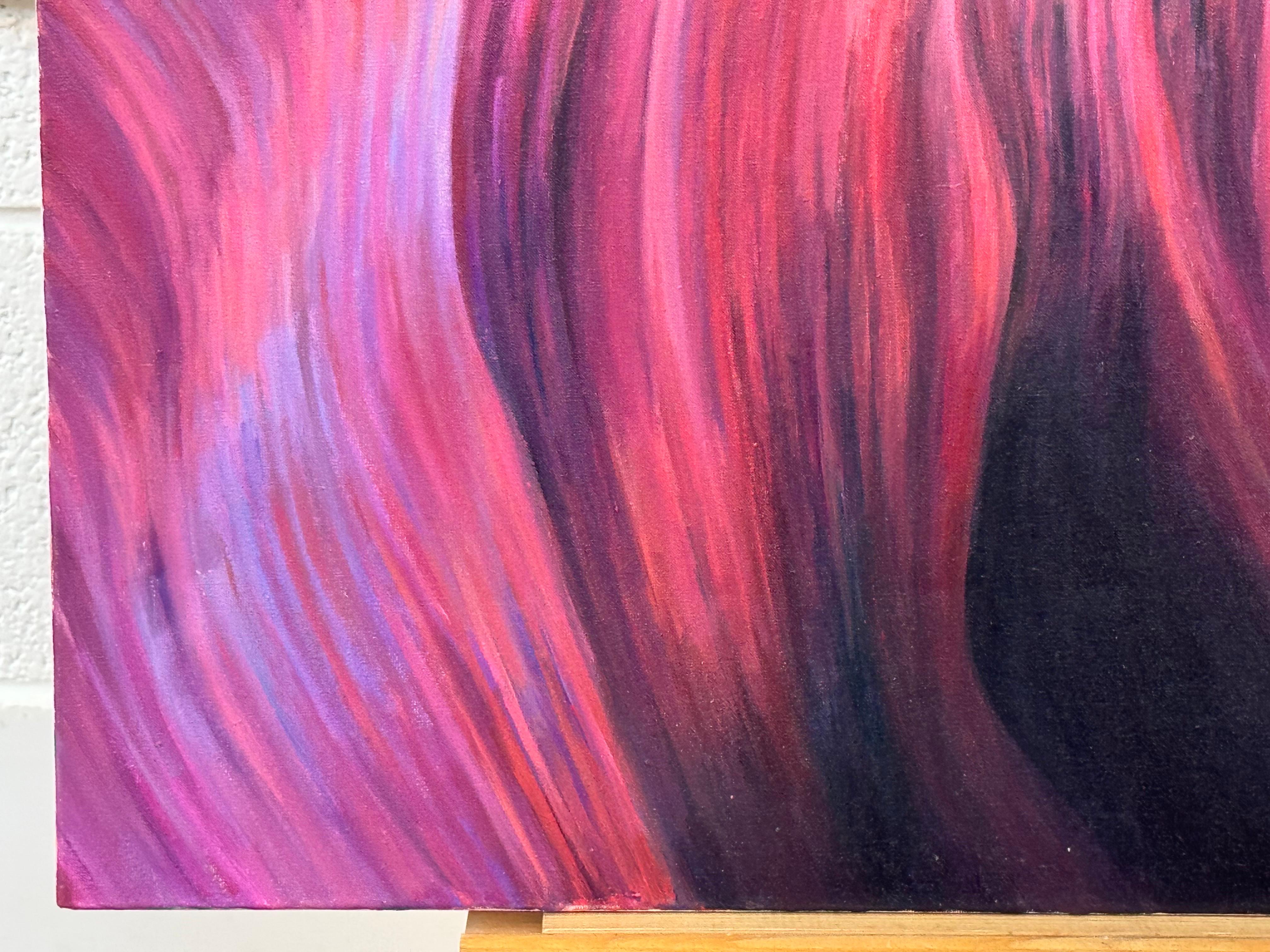 Pintura abstracta roja, morada y amarilla del interior del Cañón del Antílope en Arizona, EE.UU. en venta 2