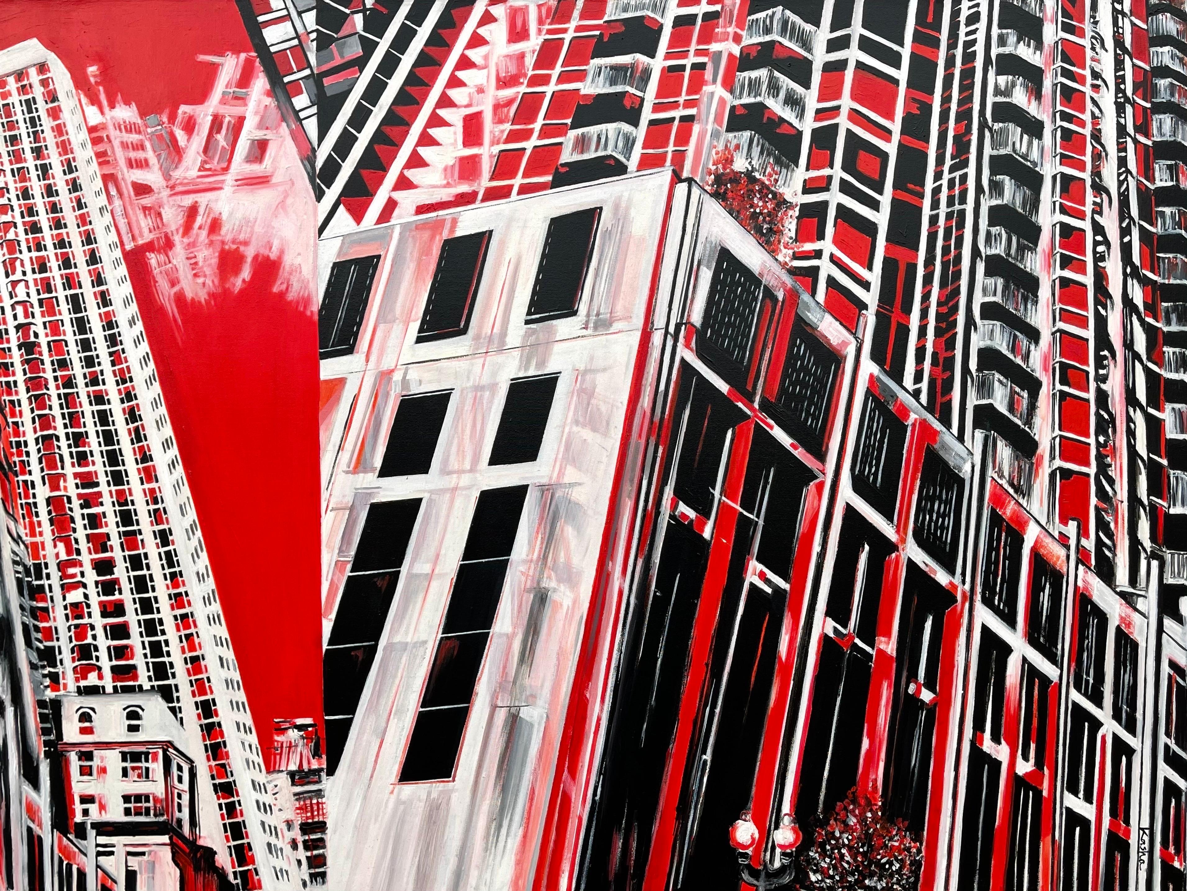 Katarzyna Szulc Blue and White Urban Painting Industrial Revolution