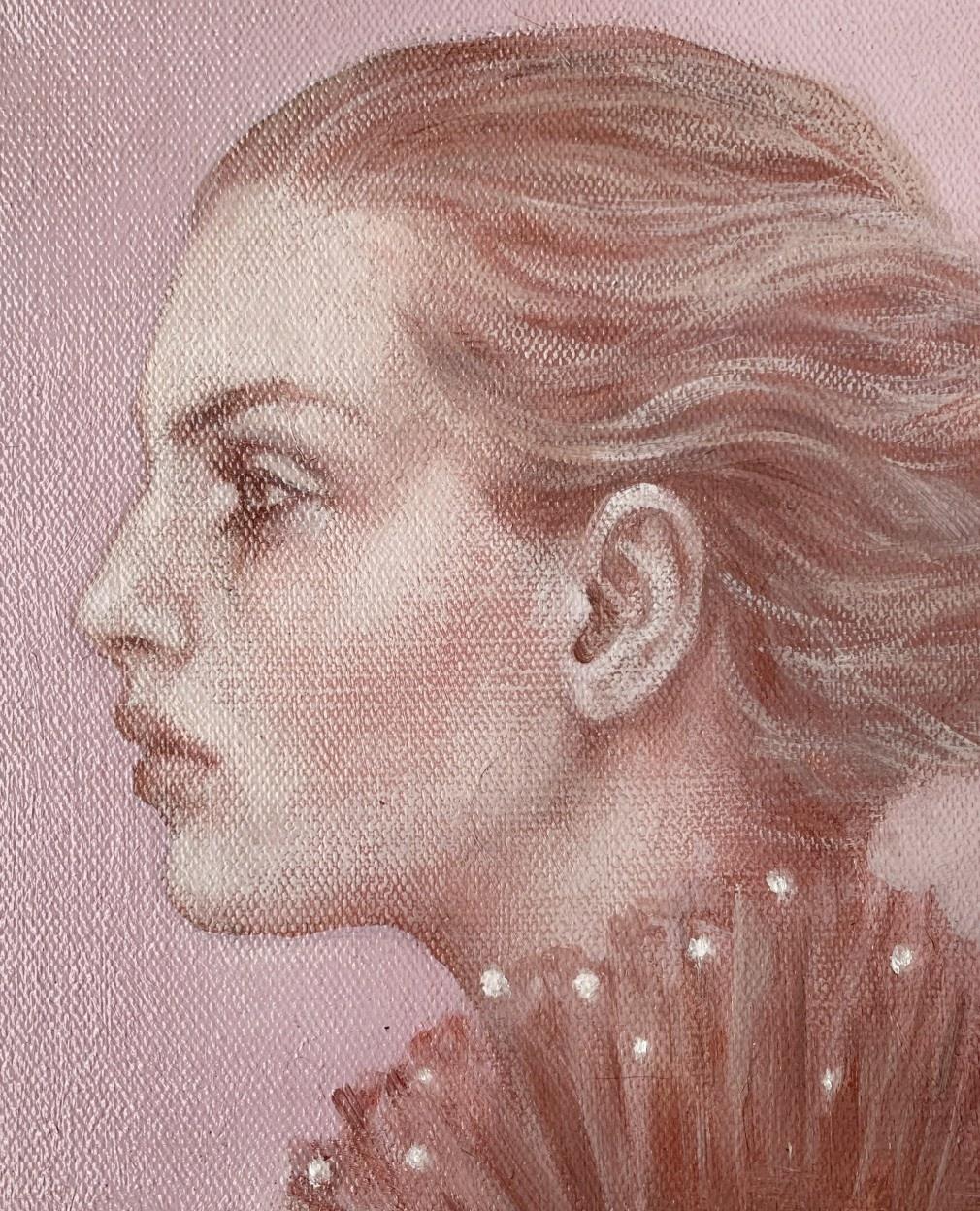 Ein Porträt – zeitgenössisches figuratives Ölgemälde, subtile weibliche Künstlerin (Romantik), Painting, von Katarzyna Szydlowska