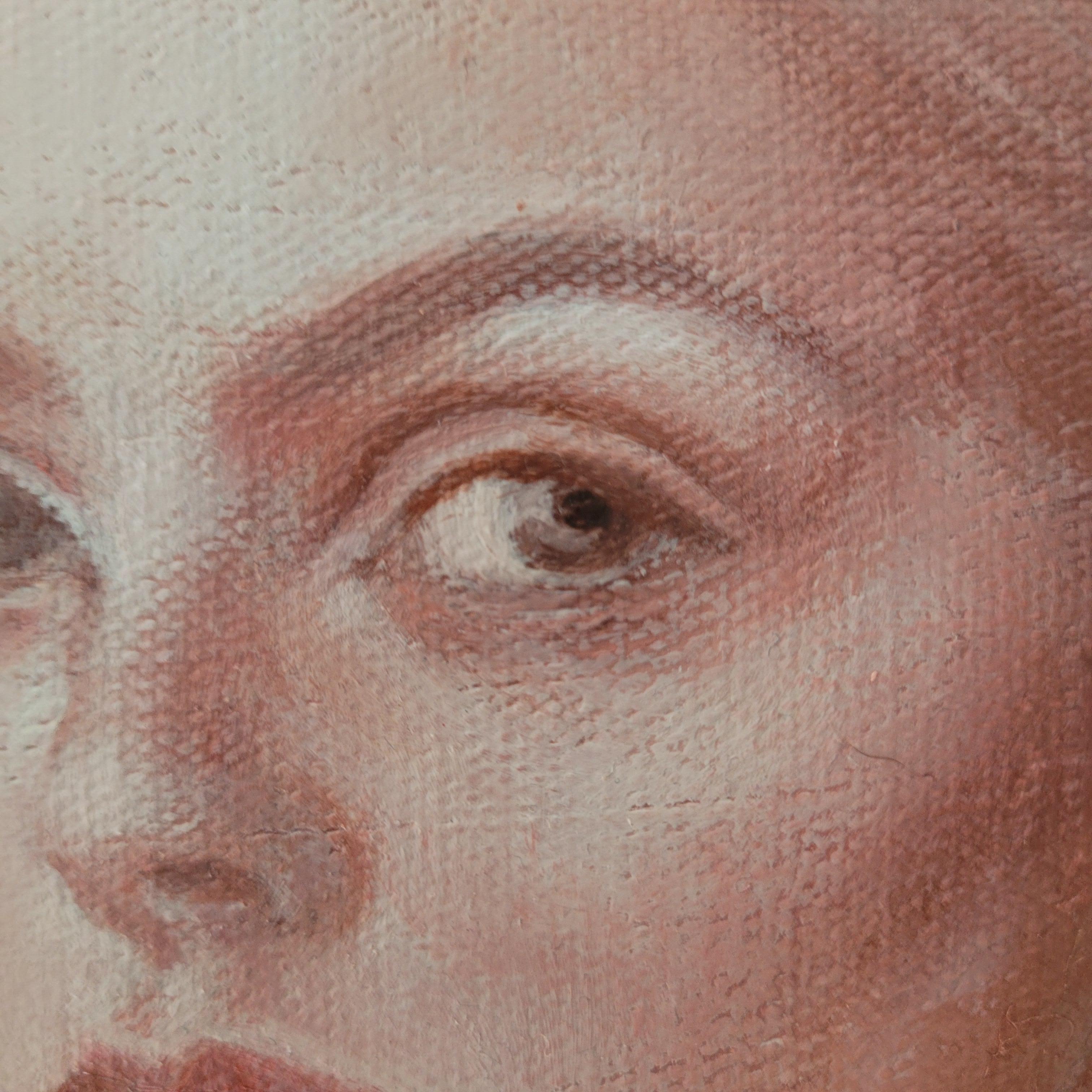 Un retrato - Pintura al óleo figurativa contemporánea, Mujer sutil, artista polaca en venta 2