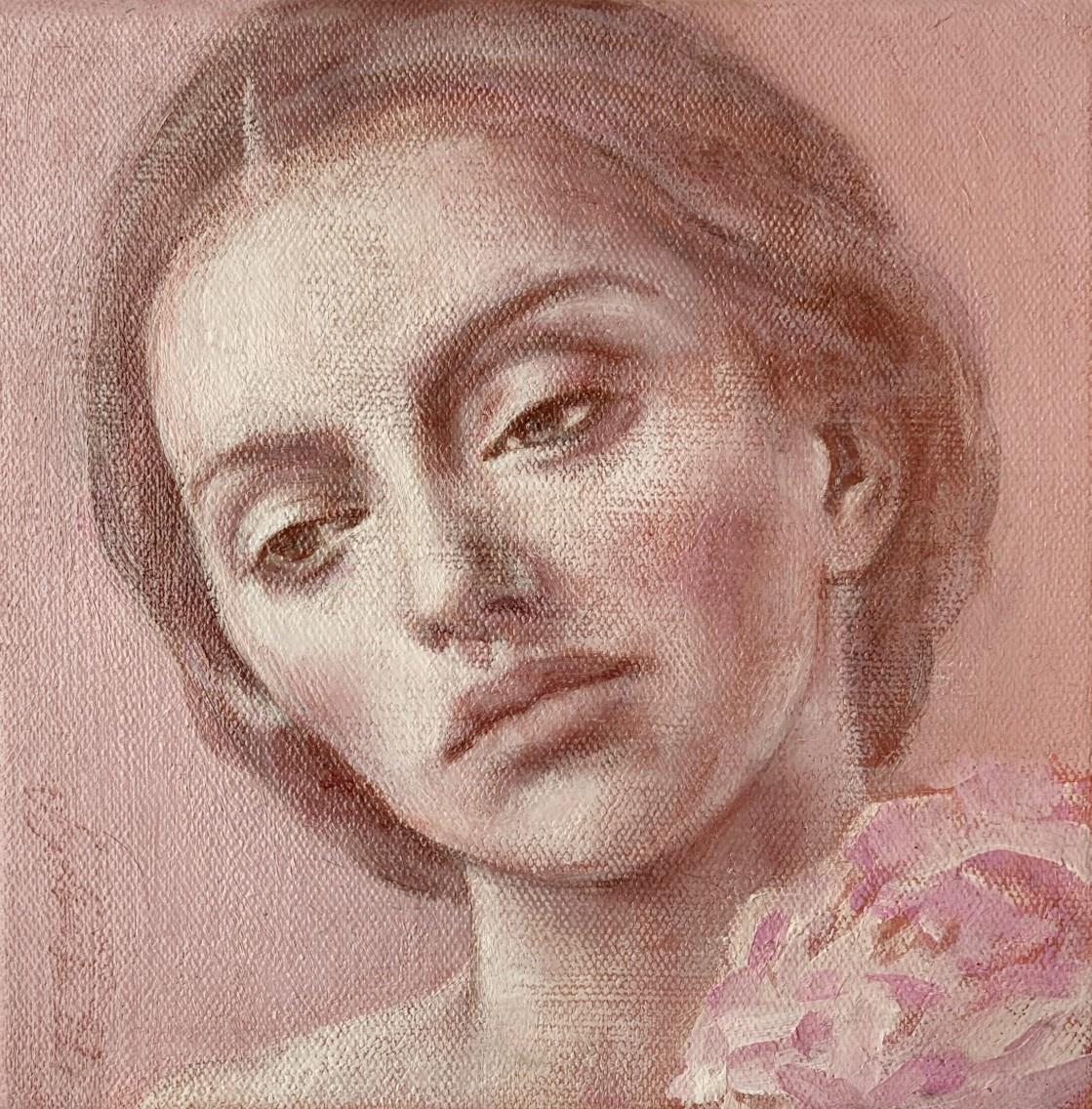 Portrait Painting Katarzyna Szydlowska - Un portrait - Peinture à l'huile figurative contemporaine, Femme subtile, artiste polonaise