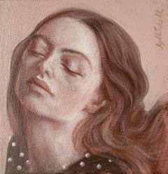 A portrait - Contemporary Figurative Oil Painting, Subtle Female, Polish artist