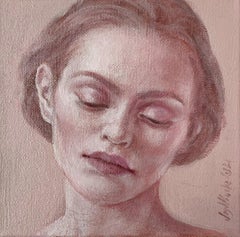 A portrait - Contemporary Figurative Oil Painting, Subtle Female, Polish artist