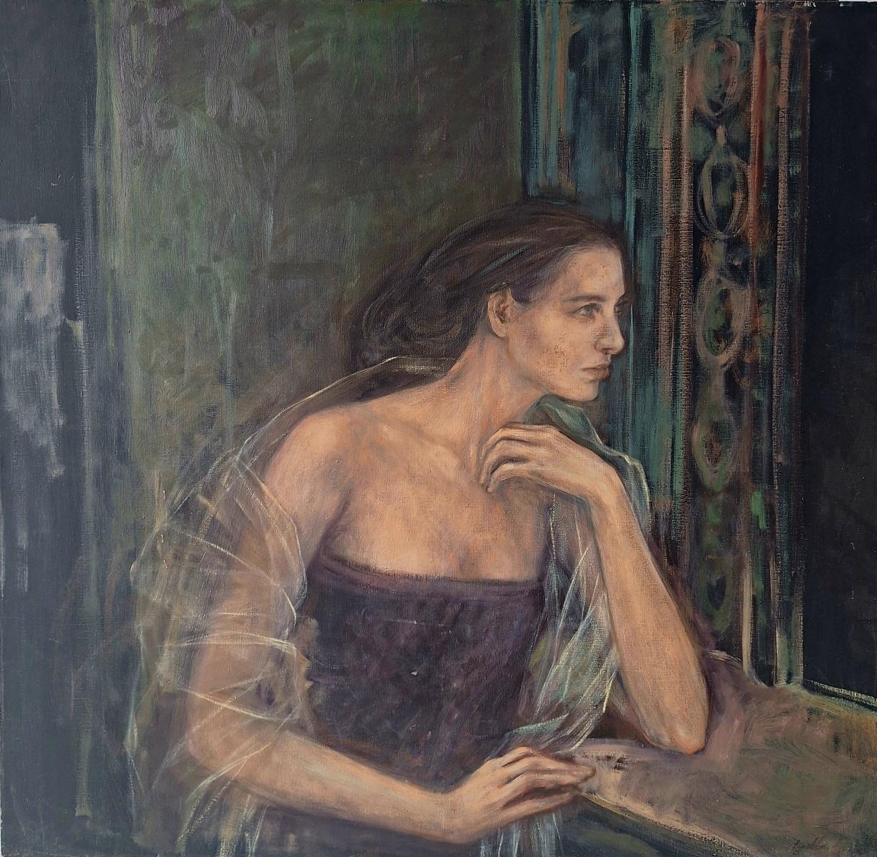 Portrait. Contemporary Figurative Oil Painting, Subtle Female, Polish artist
