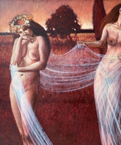 Untitled - Contemporary Figurative Oil Painting, Subtle Female Portrait, Vibrant