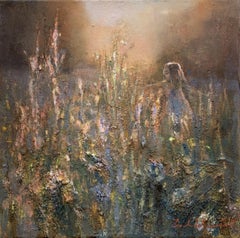 A secret garden - Figurative Painting, Landscape, Texture, Polish artist