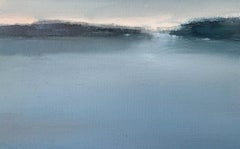 Great Blue. Contemporary Landscape Painting, Texture, Polish art
