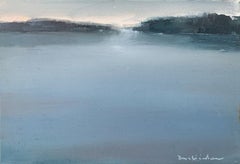 Great Blue. Contemporary Landscape Painting, Texture, Polish art