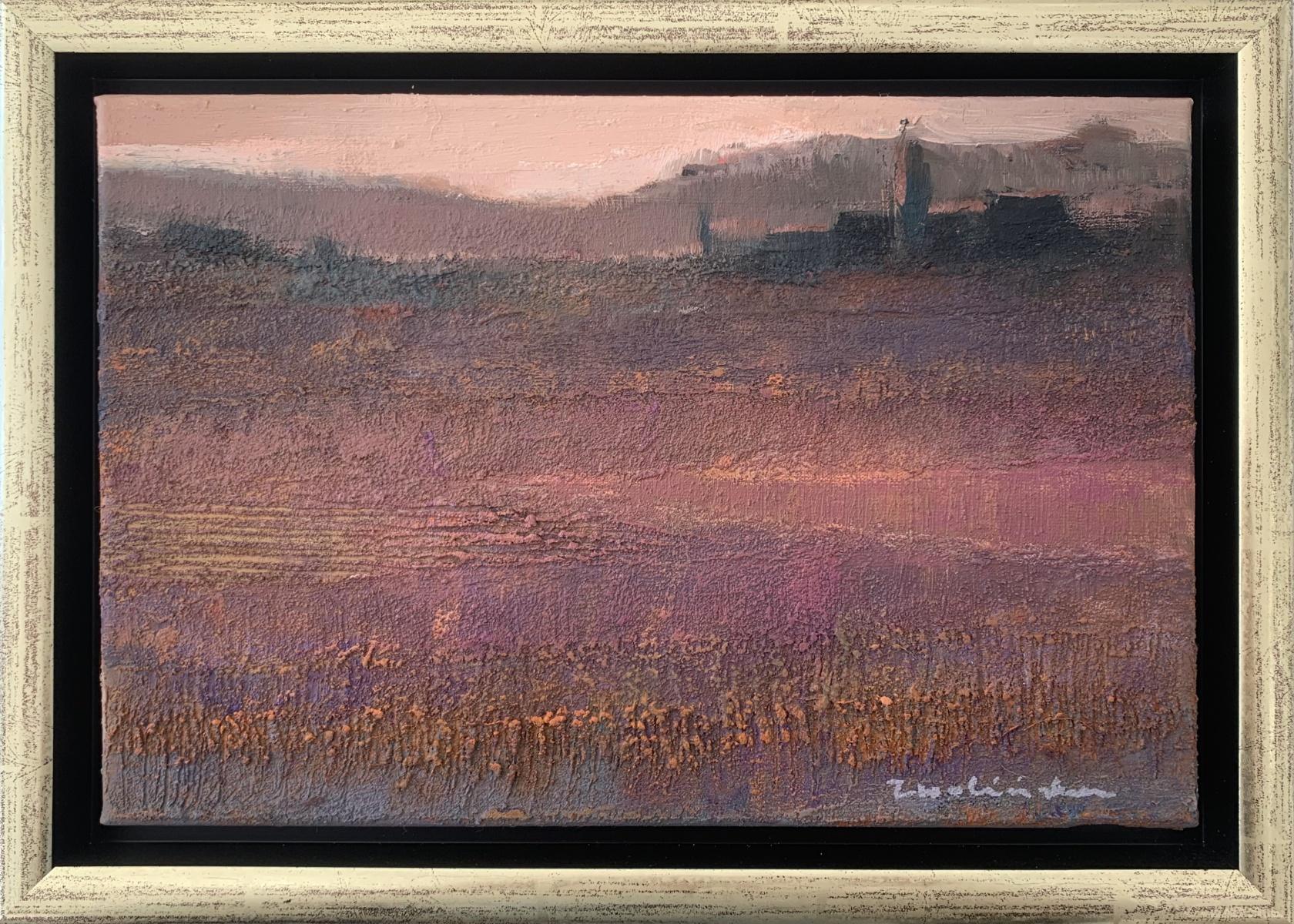 Au loin. Peinture de paysage contemporaine, Texture, Art polonais - Painting de Katarzyna Zwolińska