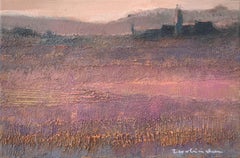 In the distance. Contemporary Landscape Painting, Texture, Polish art