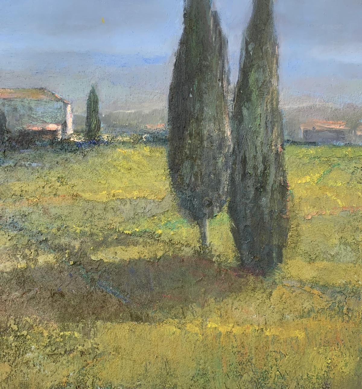Italienische Landschaft. Zeitgenössische Landschaftsmalerei, Textur, polnische Kunst (Grau), Still-Life Painting, von Katarzyna Zwolińska