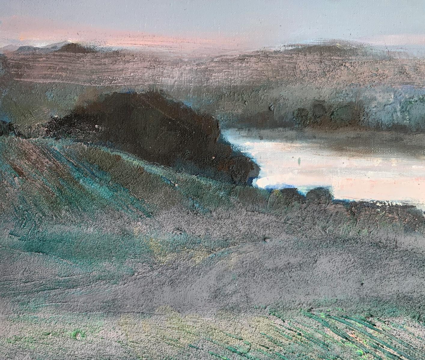Landschaft. Zeitgenössische Landschaftsmalerei, Textur, polnische Kunst im Angebot 2