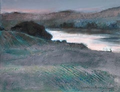 Landschaft. Zeitgenössische Landschaftsmalerei, Textur, polnische Kunst