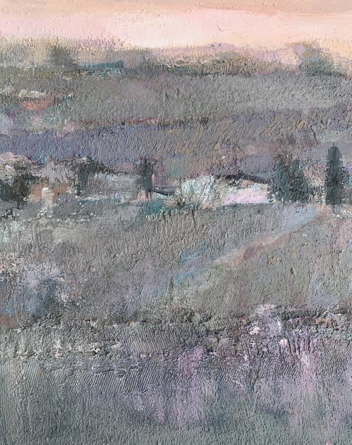 Lavender fields. Contemporary Landscape Painting, Texture, Polish art For Sale 4