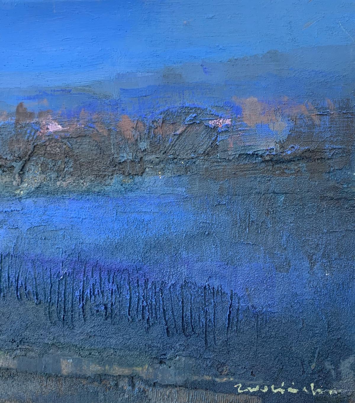 Nokturn. Contemporary Landscape Painting, Texture, Polish art For Sale 3