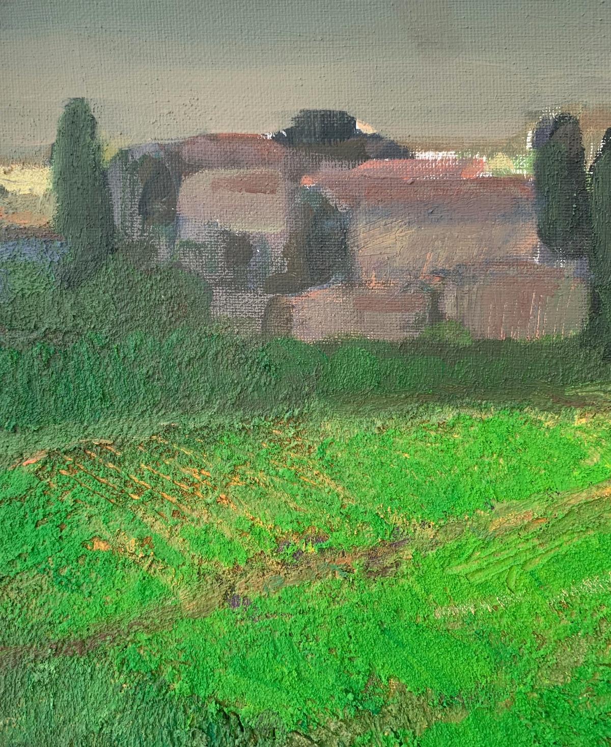 Le printemps en Toscane. Peinture de paysage contemporaine, Texture, Art polonais - Painting de Katarzyna Zwolińska