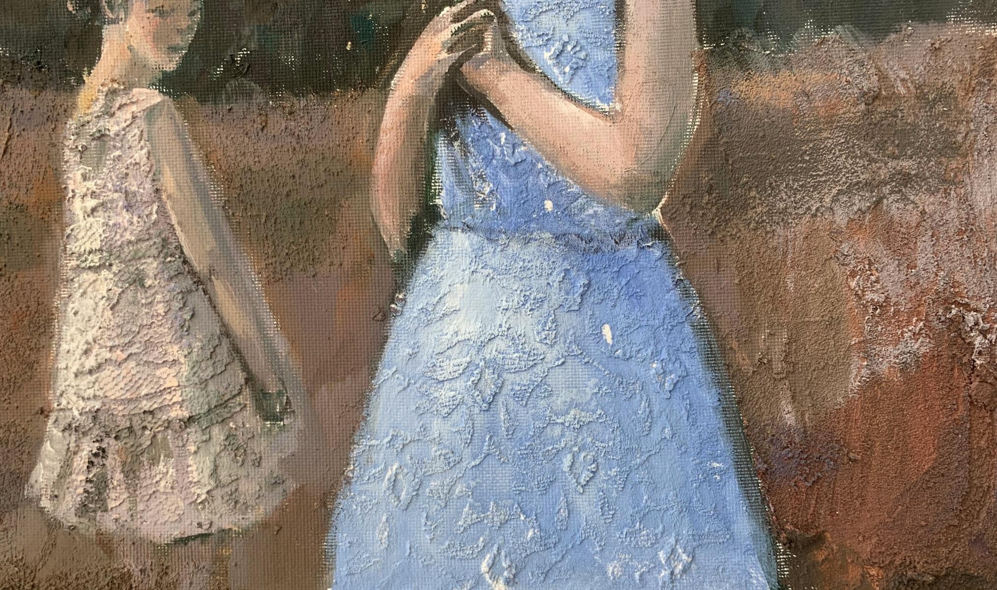 Reflexivo. Figurativo contemporáneo, Pintura de paisaje, Textura, Arte polaco - Painting de Katarzyna Zwolińska