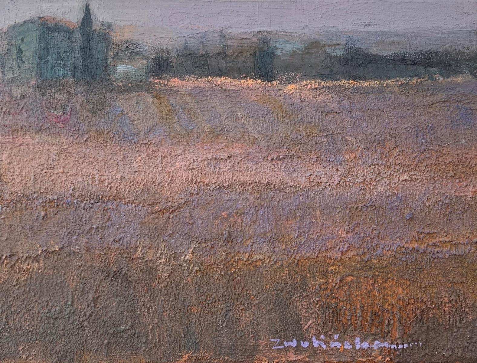Toscane. Peinture de paysage contemporaine, Texture, Art polonais - Painting de Katarzyna Zwolińska