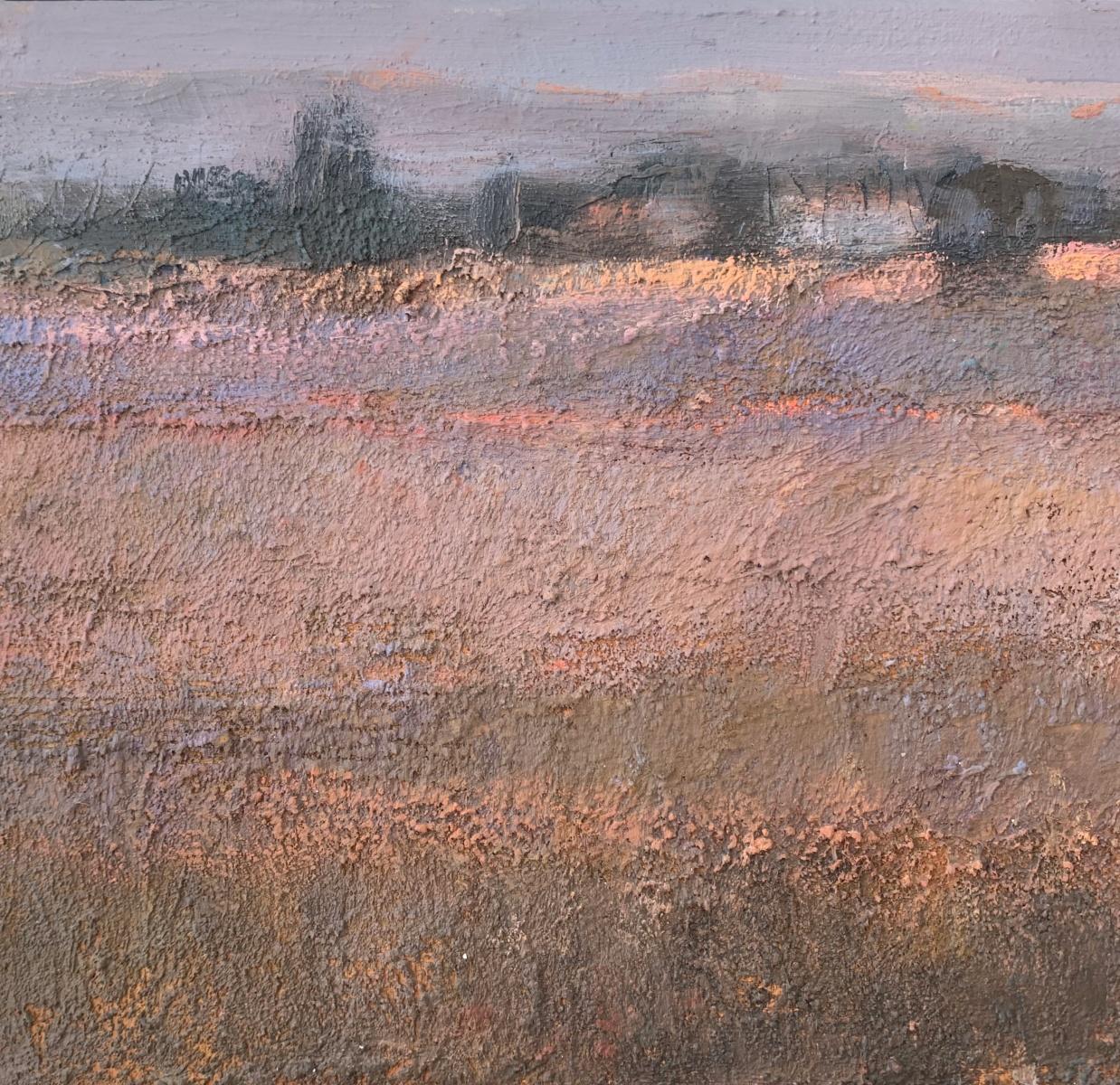 Toscane. Peinture de paysage contemporaine, Texture, Art polonais - Gris Landscape Painting par Katarzyna Zwolińska