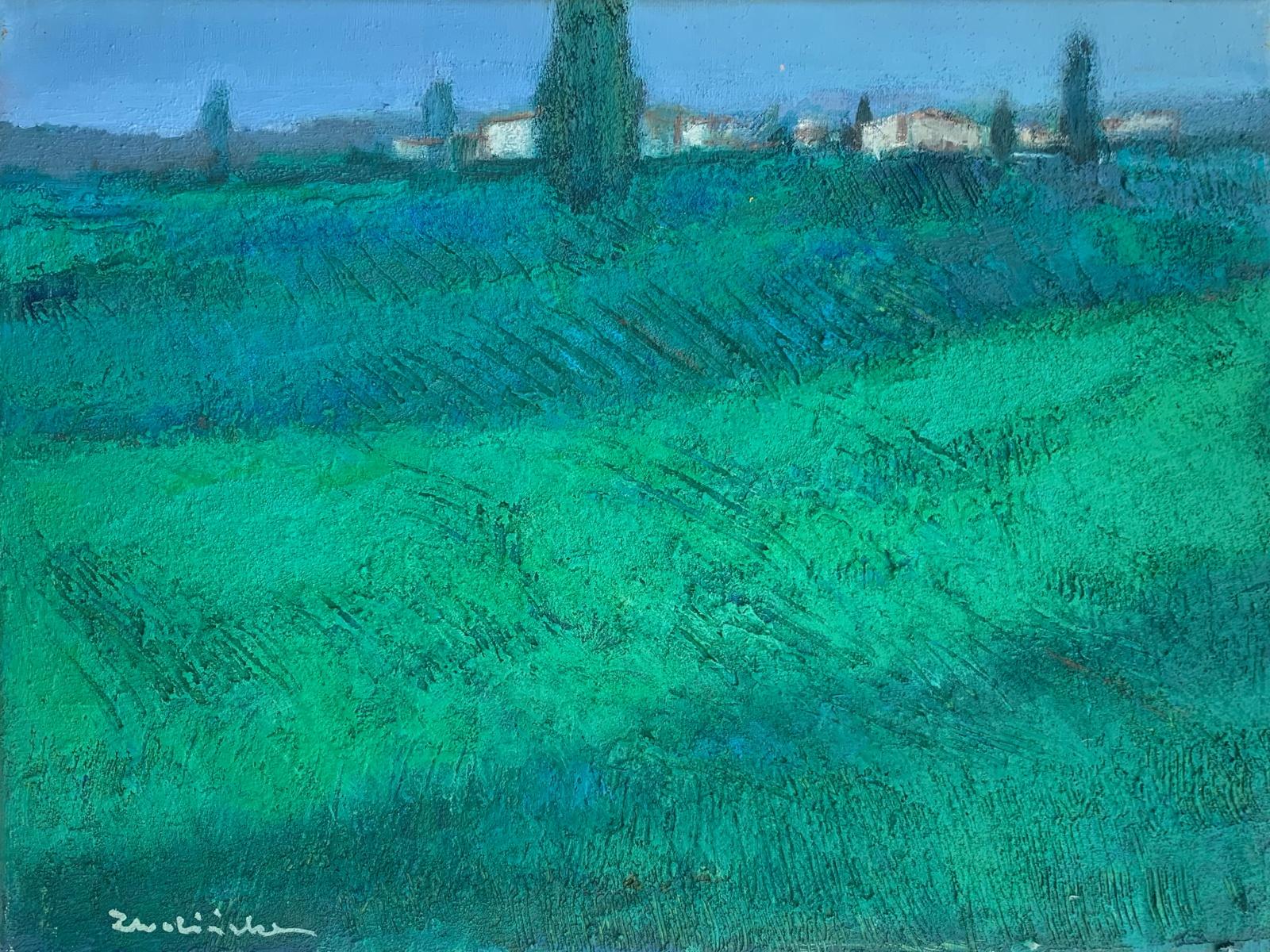 Toscane. Peinture de paysage contemporaine, Texture, Art polonais