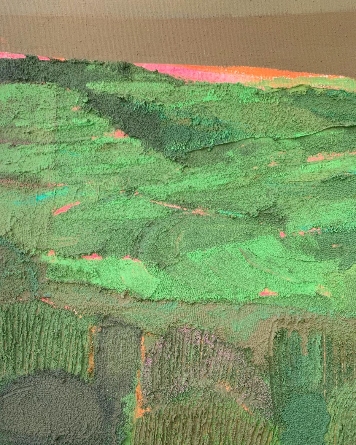 Sans titre. Peinture de paysage contemporaine, Texture, Art polonais - Painting de Katarzyna Zwolińska