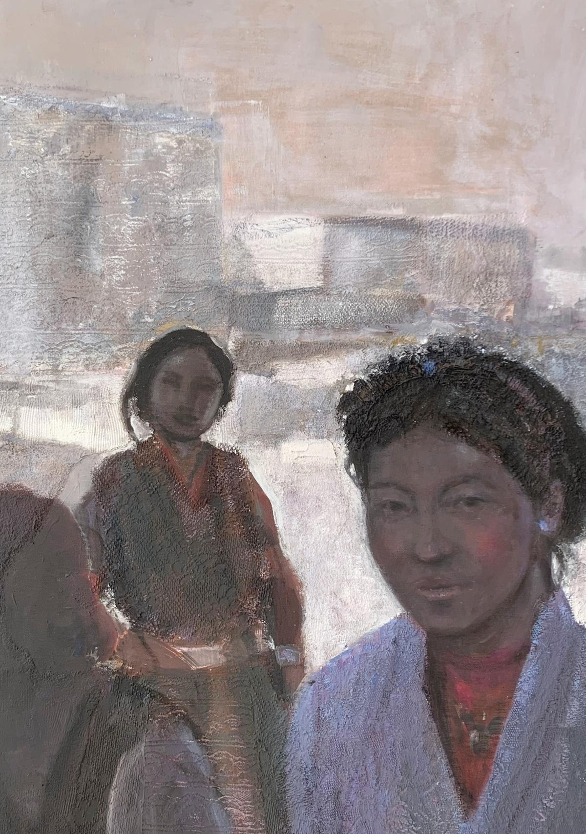Mujeres. Pintura figurativa contemporánea, Textura, Arte polaco - Painting de Katarzyna Zwolińska