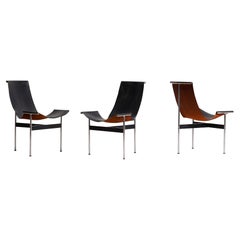 Katavolos, Kelley and Littell for Laverne Set of 3 T-Chairs in Black Leather