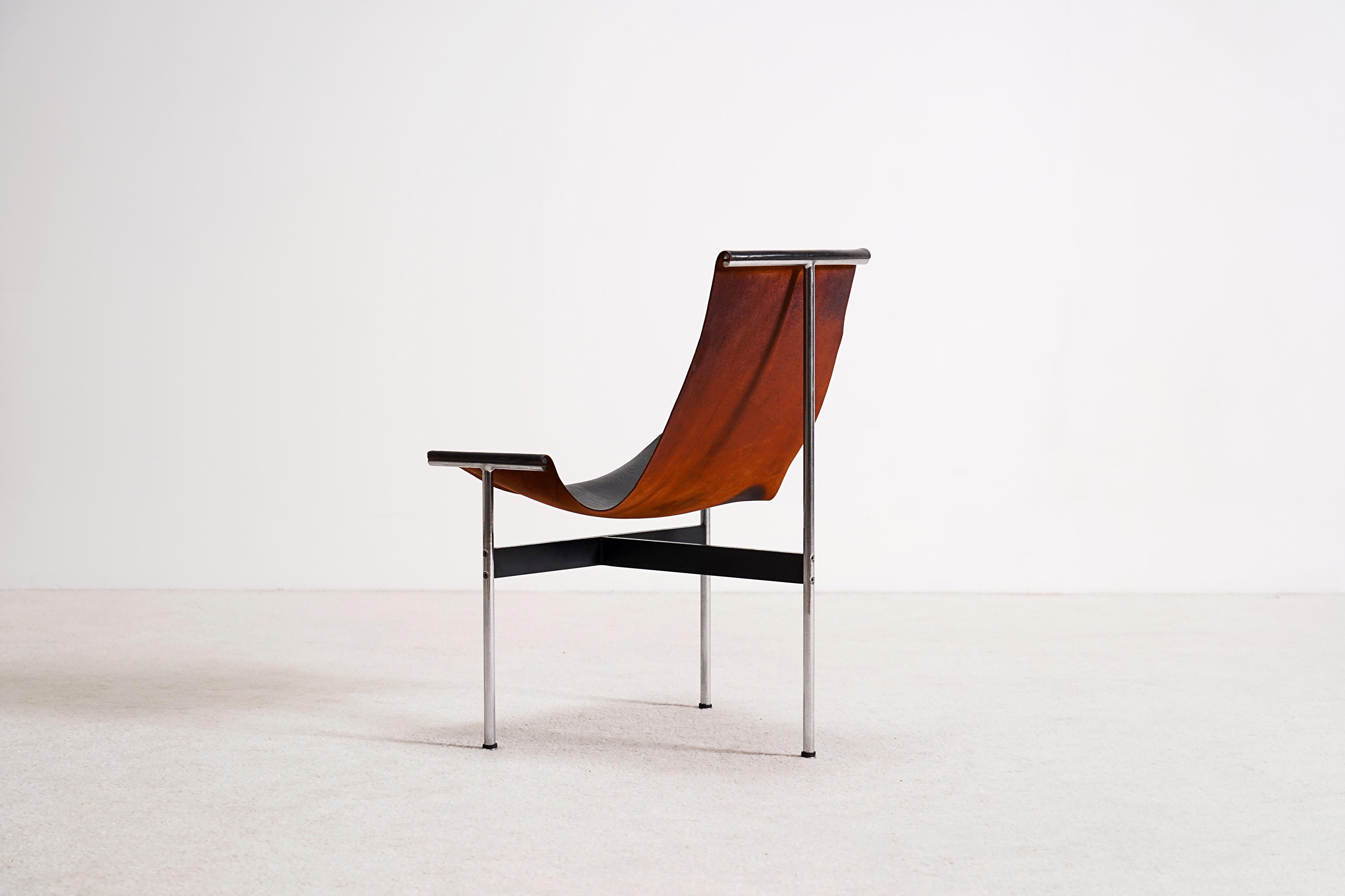 American Katavolos, Kelley and Littell for Laverne, T-Chair in Black Leather For Sale