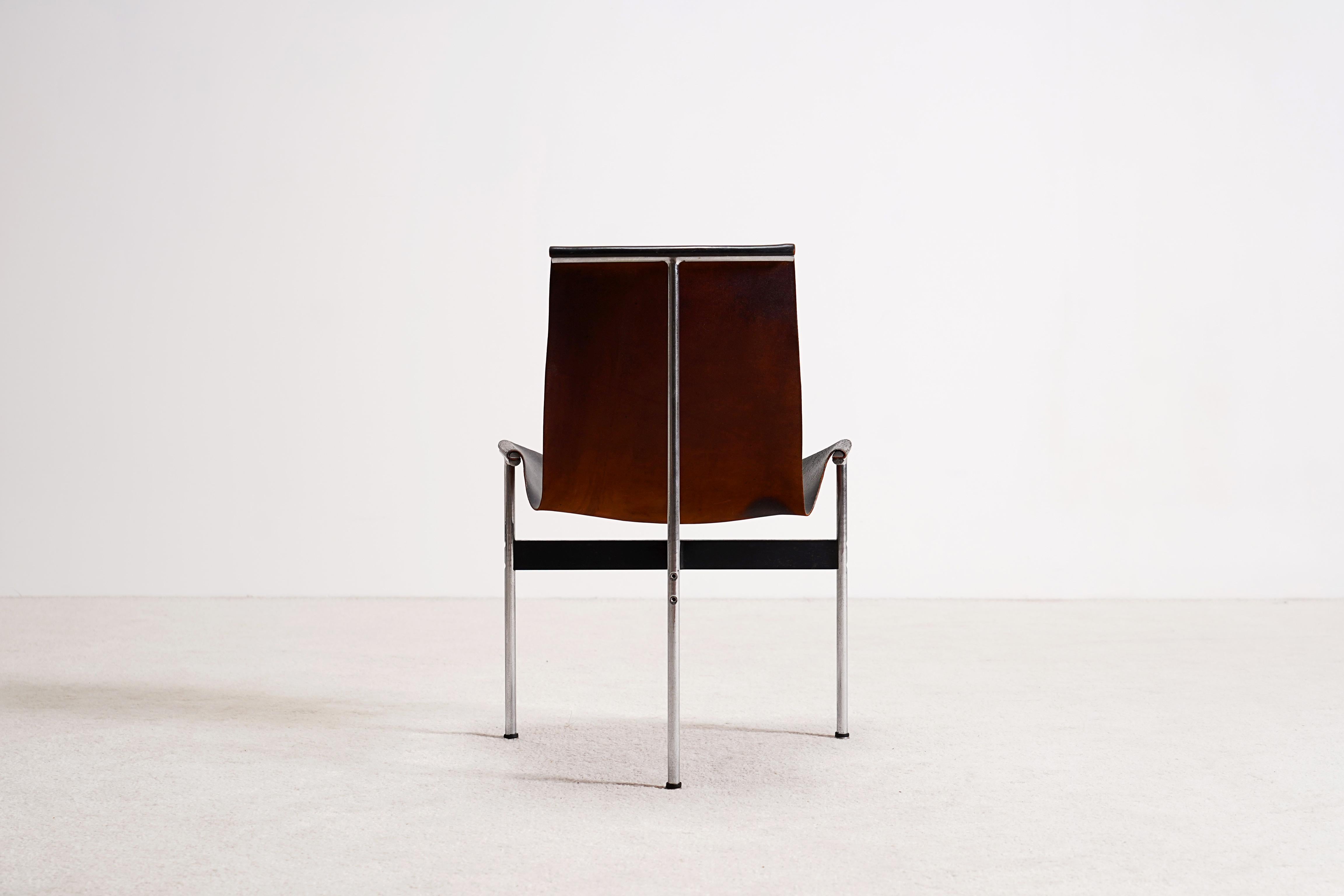 Mid-20th Century Katavolos, Kelley and Littell for Laverne, T-Chair in Black Leather For Sale