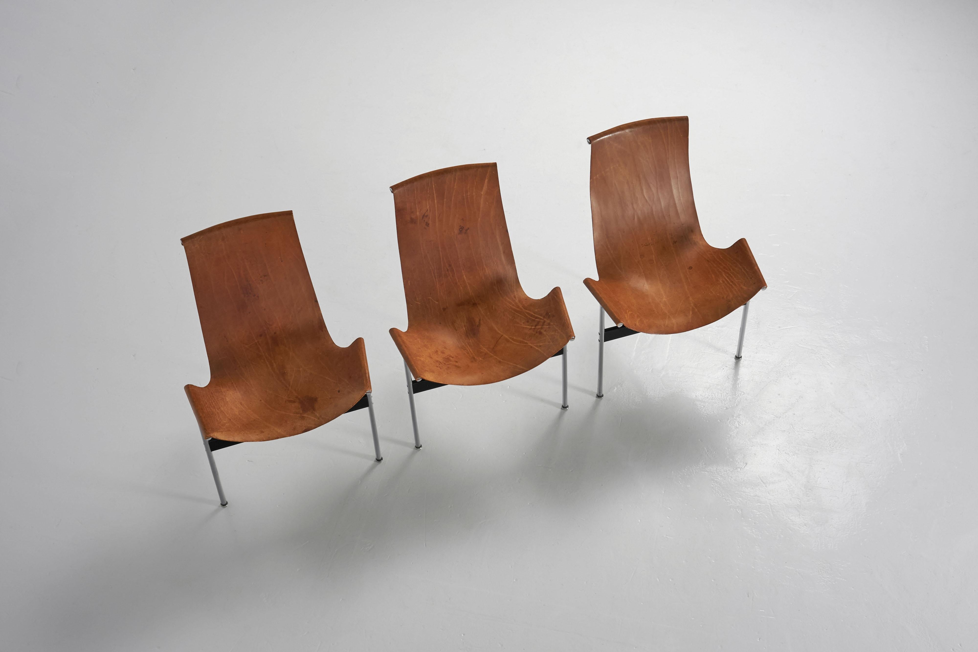 Plated Katavolos, Kelley and Littell T-chairs ICF de Padova Italy 1952 For Sale