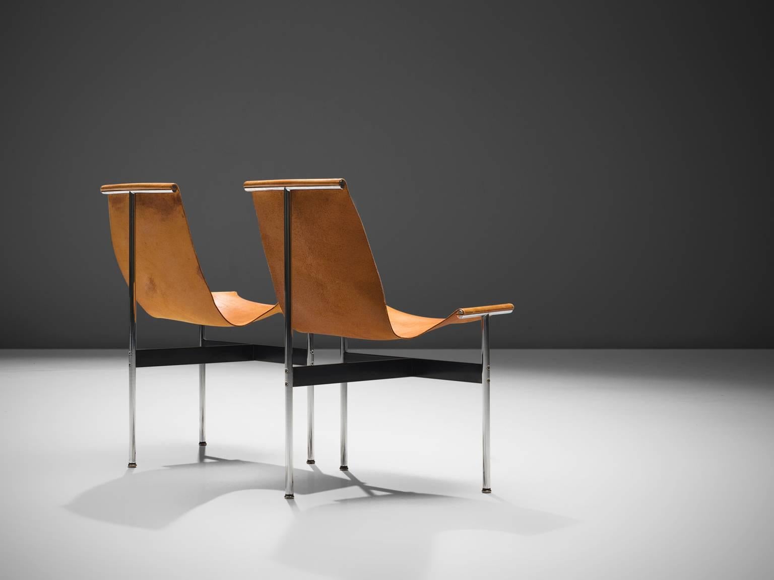 Katavolos, Kelley and Littell T-Chairs in Cognac Leather, Set of Ten In Good Condition In Waalwijk, NL